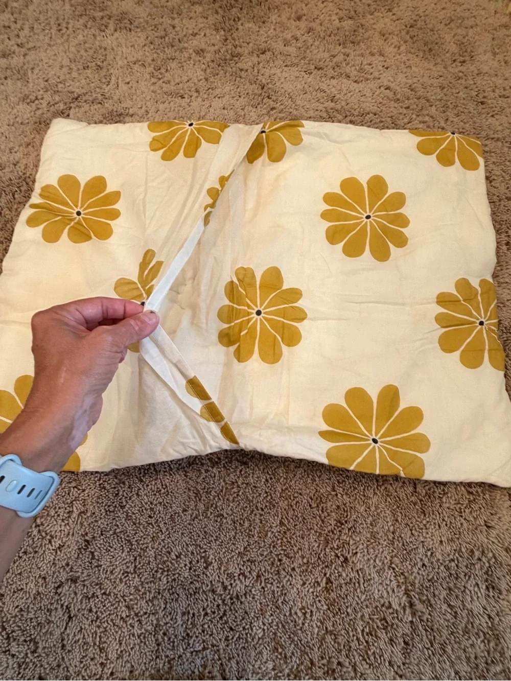 New Anthropologie mckenzie parrot floral quilted pillow sham standard Yellow